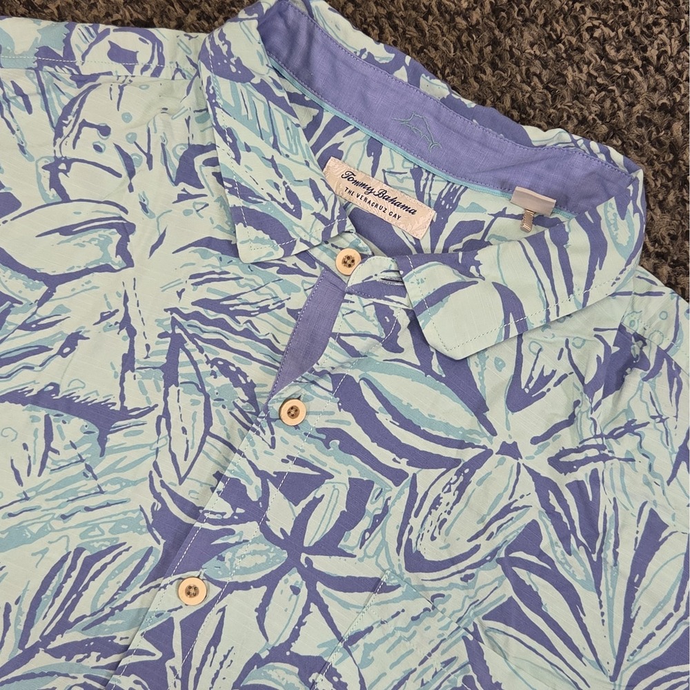 Tommy Bahama The Veracruz Cay Shirt Mens 3XL Big Blue Floral Hawaiian Tropical